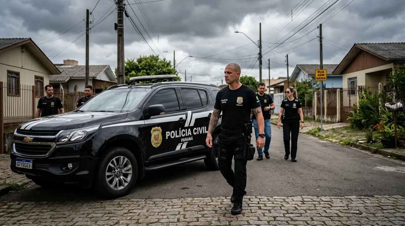 Candidatos estudando para o concurso da Polícia Civil do Paraná com materiais de edital